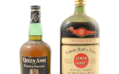 Lemon Hart & Sons 151 Royal Navy Demerara Rum, Queen Anne Scotch Whisky