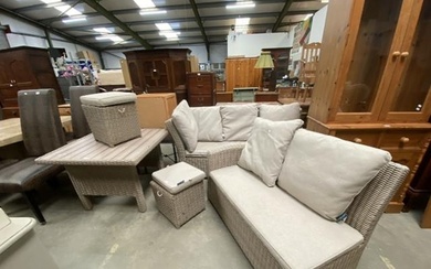 Lifestyle Garden table 68H 91W 91D, 2 stools and 2 settees 1...