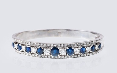 A Vintage Sapphire Diamond Bangle Bracelet