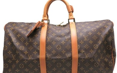 Louis Vuitton Keepall 50 *Shoulder missing Women's/Men's Boston bag M41426 Monogram Brown