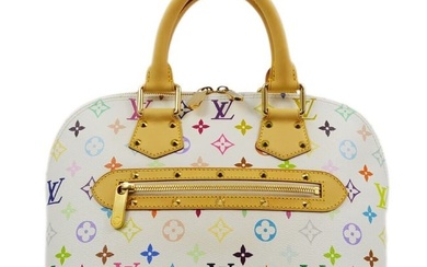 Louis Vuitton White Monogram Multicolor Alma Handbag M92647 FL2018