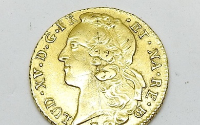 Louis XV Double Louis d'or aux écus ovales et tête au bandeau de16g29 (poids Th....