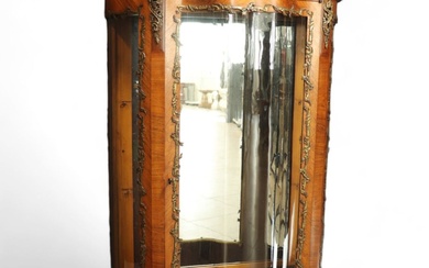 Louis XV style curved display cabinet in veneered wood and...