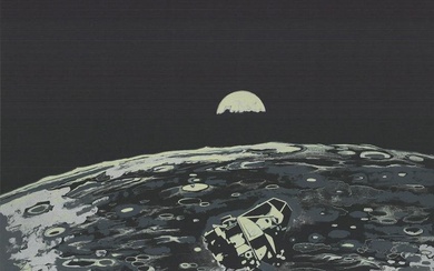 Lowell Nesbitt - Moon 69 - 1969 Serigraph - SIGNED 22" x 30"