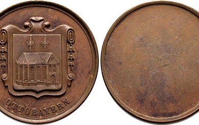 Ludwig II. 1864-1886, Eins. Bronzemedaille o.J. sog. "Bürgermeistermedaille" (nach 1869;...