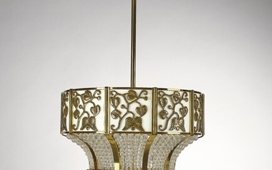 A chandelier, variation after a model by Josef Hoffmann, c. 1914, executed by J. & L. Lobmeyr, Vienna, c. 1992