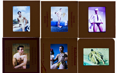 (MALE PHYSIQUE MODELS) A group of approximately 240 35mm color slides depicting male...