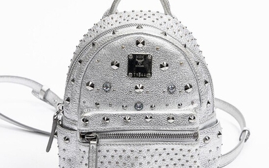 NOT SOLD. MCM: A "Bebe Boo Special Stark Studded" rucksack of metallic silver tones leather, silver tone hardware, crystals, one handle and two shoulder straps. – Bruun Rasmussen Auctioneers of Fine Art