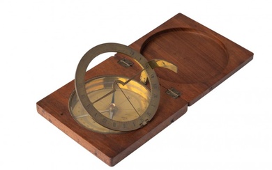 Mahogany Cased Brass Equinoctial Sundial