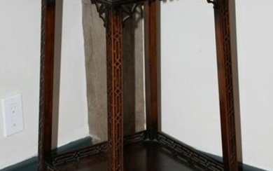 Mahogany Stand with Fretwork Gallery Top