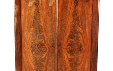 Mahogany veneer on oak maid's cupboard