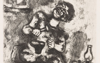 Marc Chagall (1887-1985) Le Savetier et le financier. (Pl. 79 pour les Fables de La...