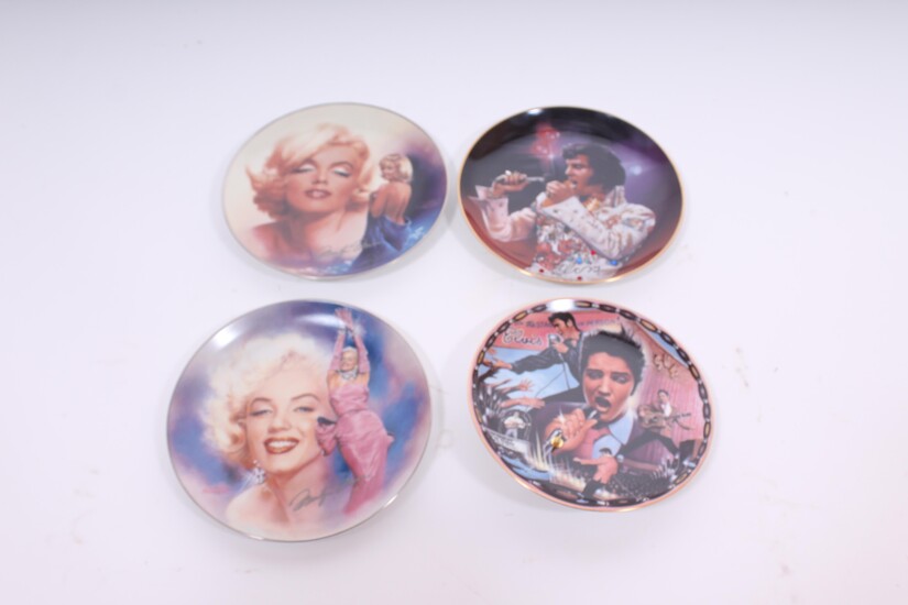 Marilyn Monroe and Elvis Collector Plates Lot of Four The Bradford Exchange