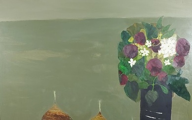Mary Fedden, Roses and Jasmine, oil on board, signed and dat...