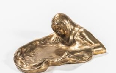 Max Blondat (French, 1872-1925) Gilt-bronze Vide-Poche