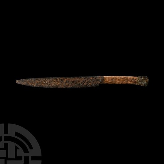 Medieval Iron Knife with Bronze Pommel