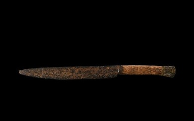 Medieval Iron Knife with Bronze Pommel
