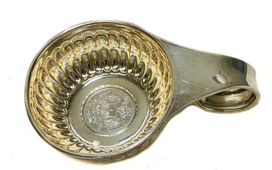 Mexico Sterling Silver Chile Coin Mounted Tastevin