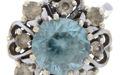 Mid 20th century zircon & sapphire ring