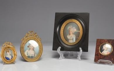 Miniature portraits of young women XVIII/XIX