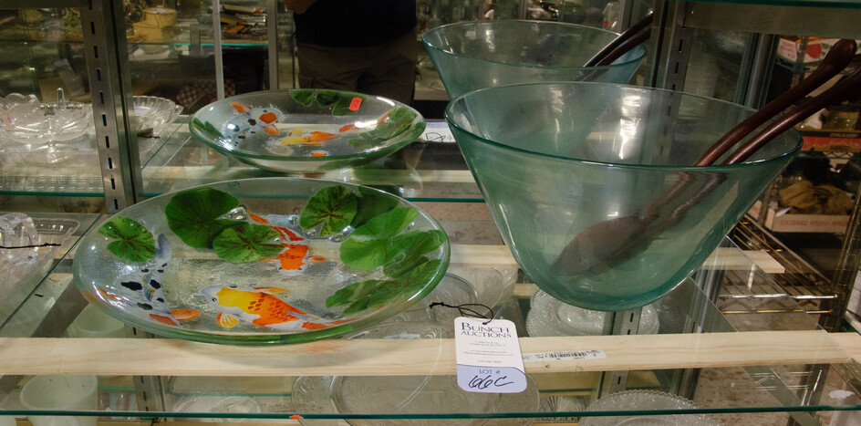 Modern Glass Bowl and Platter