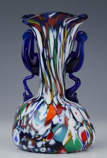 Murano Confetti Italian Studio Art Glass Bud Vase