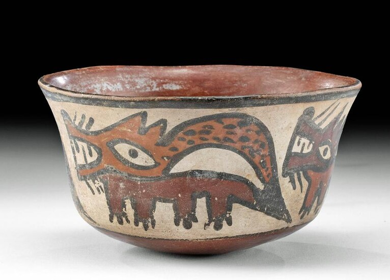 Nazca Polychrome Bowl w/ Colorful Foxes