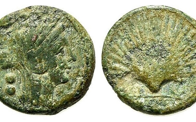 Northern Apulia, Luceria, c. 211-200 BC. Æ Biunx (18mm, 6.50g,...