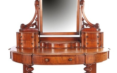 (-), Walnut toilet furniture with vanity mirror and...