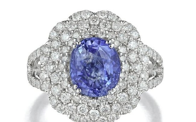 Orianne 3.27-Carat Unheated Sapphire and Diamond Ring