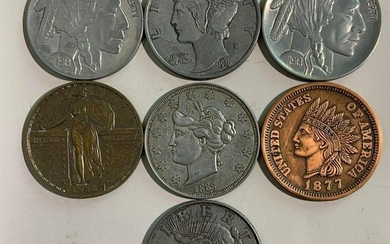 Oversized US coin table medals