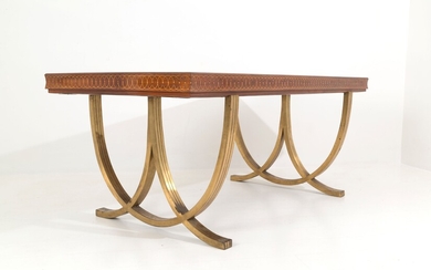 PAOLO BUFFA. Table with inlay wooden top