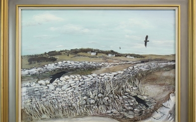 PERCH ON THE DRYSTANE, AN OIL BY VALERIE
