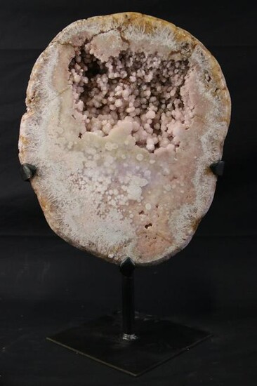 PINK AMETHYST GEODE ON STAND