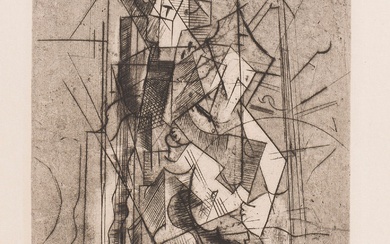 Pablo Picasso (1881-1973) L’Homme à la guitare. 1915. Burin et grattoir. 115 x 153. Bloch...