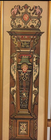 NOT SOLD. Painter unknown, 19th century: A design for ornament for building. Unsigned. Watercolour on paper. Frame size 53 x 11 cm. – Bruun Rasmussen Auctioneers of Fine Art