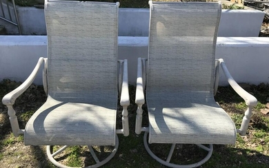 Pair Agio Outdoor Aluminum Swivel Armchairs