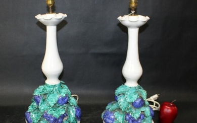 Pair Italian glazed ceramic lamps