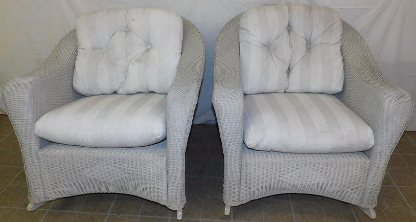 Pair Wicker Rocking Chairs