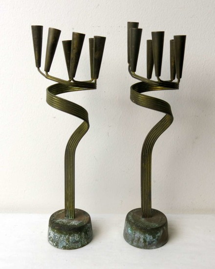Pair of Commemorative Zikaron Candlesticks Issued by Yad Vashem