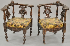 Pair of Continental corner chairs. Provenance: From an