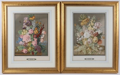 Pair of Floral Prints After Joseph Nigg, early 20th Century