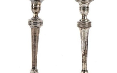 Pair of Italian silver candlesticks - Naples