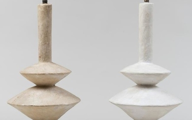 Pair of Modern Plaster Table Lamps, After a Design by