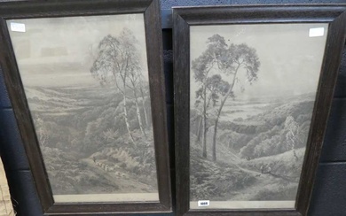 Pair of framed and glazed black and white prints from...