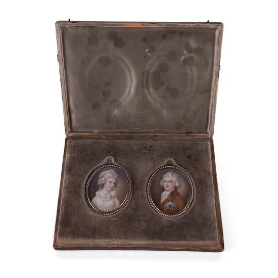 Pair of portrait minatures of a gentleman and a lady, Russia or Germany late 18th...