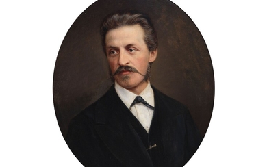 Peintre autrichien Vers 1900 1900 "Portrait d'un homme" Huile sur toile, rentoilée 64 x 53...