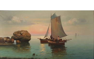 VINCENZO UDINE (1898/1981) "Barche di pescatori" - "Fishing boats"