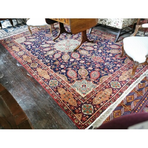 Persian hand knotted wool carpet { 340cm L X 230cm W }.