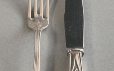 Peter Behrens, M.J. Rückert, Dessert Knife and Fork No. 4800 Silver